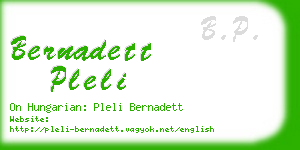 bernadett pleli business card